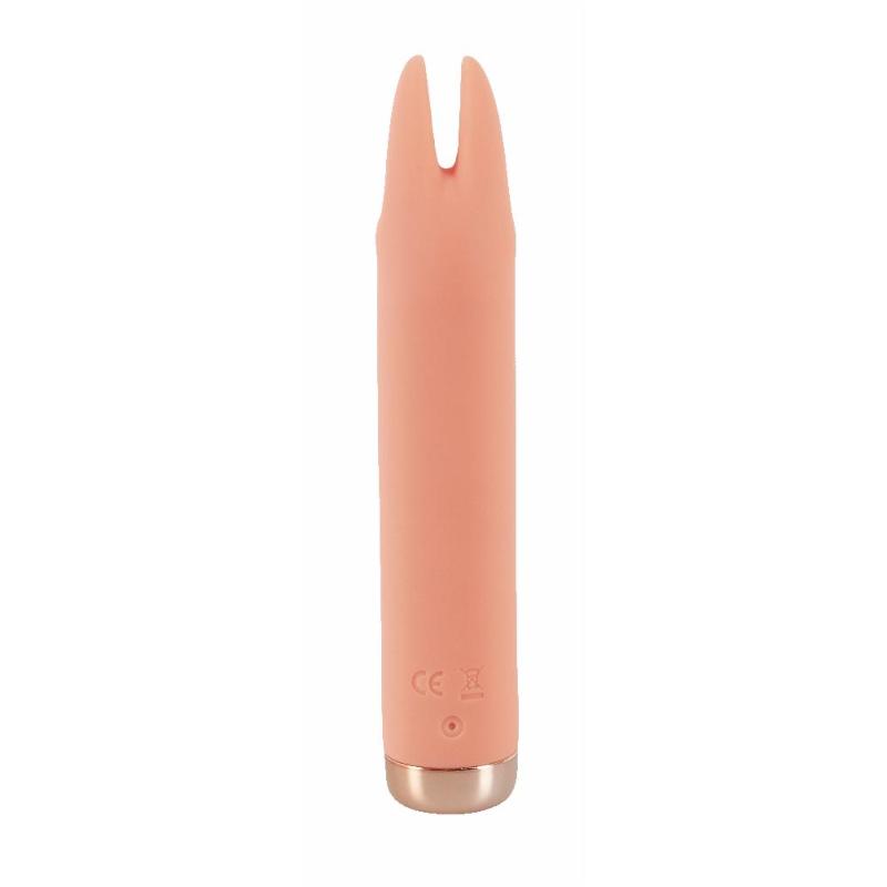 Красивый мини-вибратор с гибкими виброушками Mini Bunny Vibrator