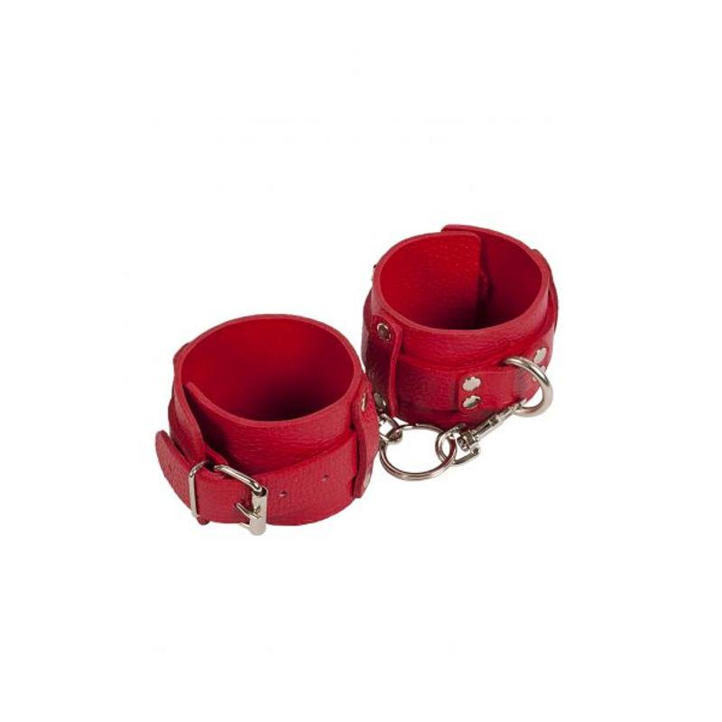 Наручники Leather Dominant Hand Cuffs, Red