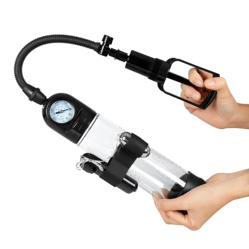 Вакуумная помпа с вибрацией Boss Series: Powerpump MASTER Vibrating - Black&Clear