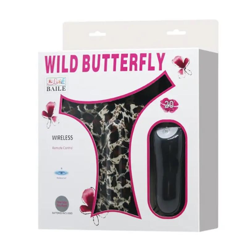 Вибростимулятор клитора с пультом д/у и стрингами Wild Butterfly