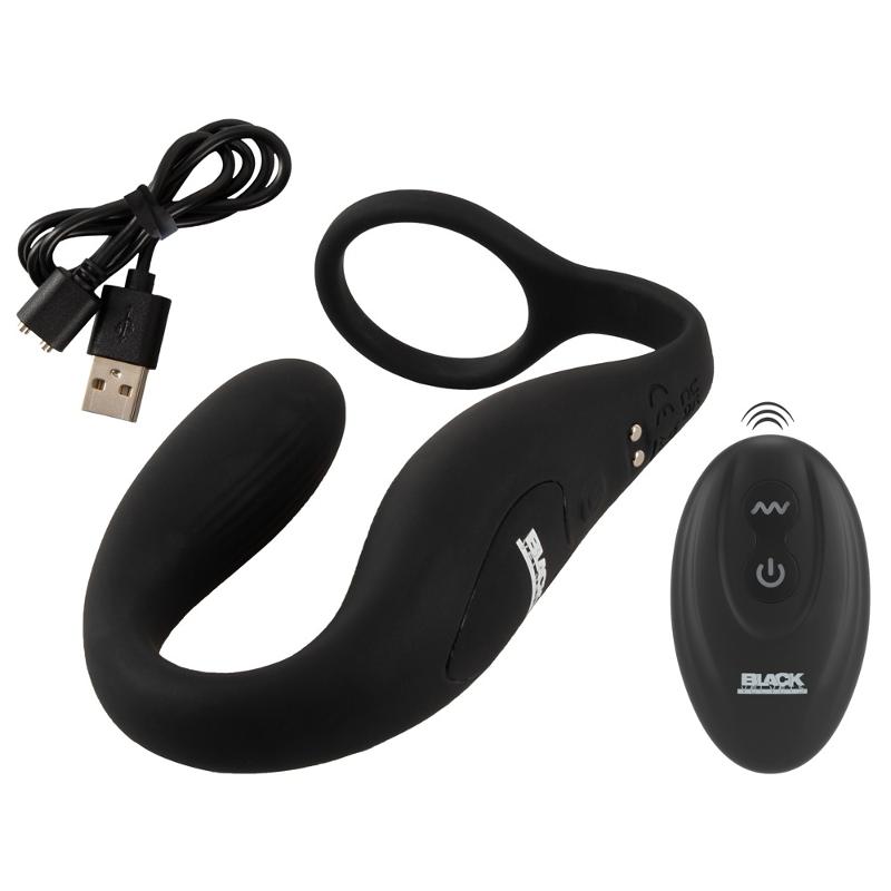 Вибратор простаты с эрекционным кольцом Cock ring with RC butt plug