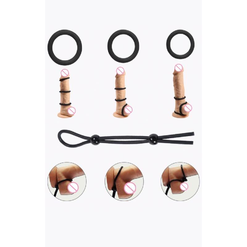 Набор эрекционных колец Black Ring Set цвет черный