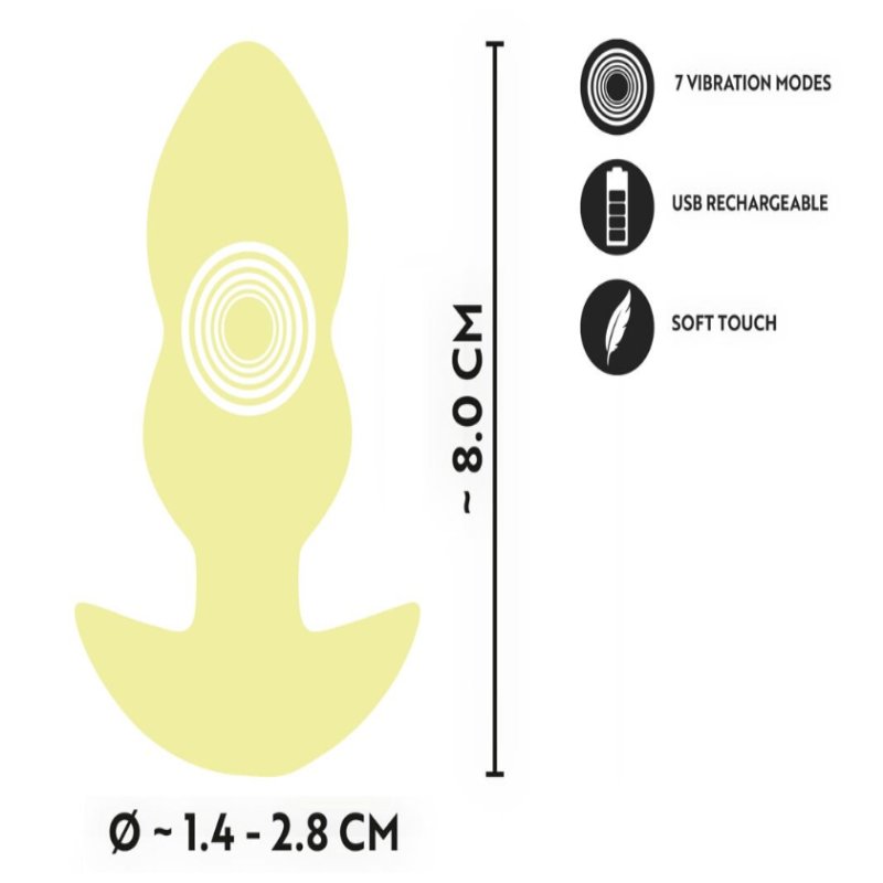 Анальная пробка с вибрацией Vibrating Mini Butt Plug Yellow