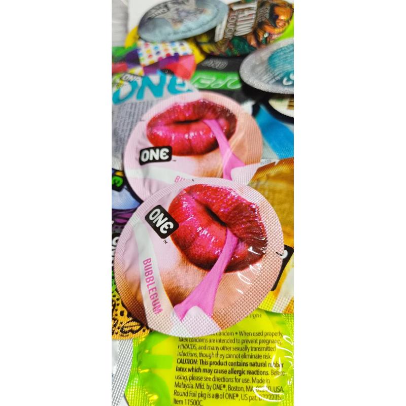 Презервативы ONE Bubblegum (ароматизированные)(по 1 шт)(упаковка может отличаться цветом и рисунком)