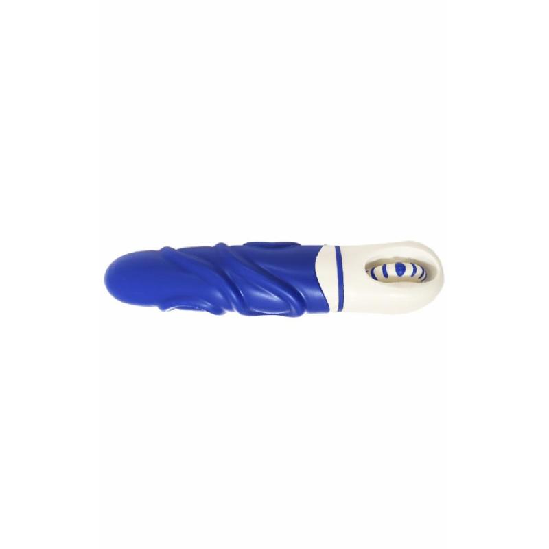 Роскошный вибратор с выпуклыми ребрышками для стимуляции AMOR BIG VIBRATOR BRUCE Blue (Приложение НЕ Функционирует!)