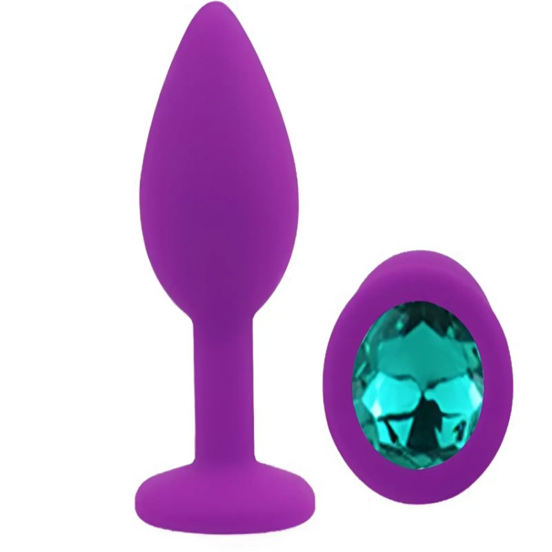Силиконовая анальная пробка EGZO - Silicone Purple Round Plug Marine, size S