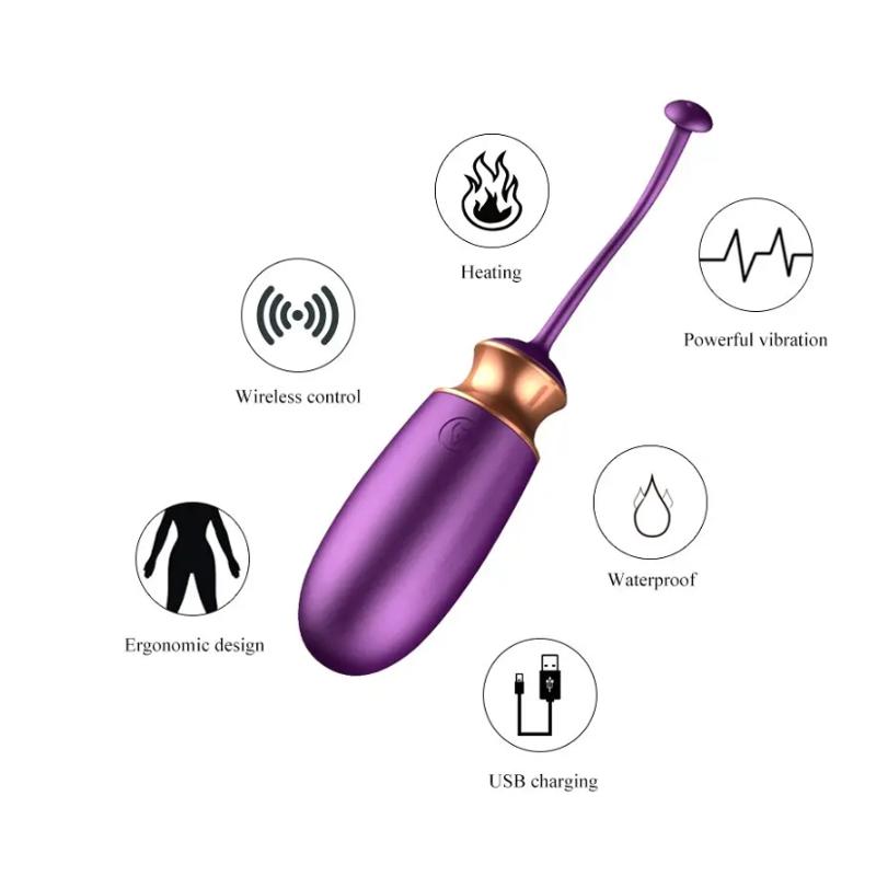 Виброяйцо с подогревом и пультом ДУ - Vibrating Silicone Love EGG USB