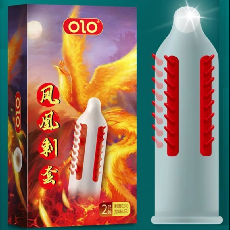 Презерватив OLO с усиками + шарик "Phoenix Spiny condom" (1 презератив + 1 шарик) - зображення 1