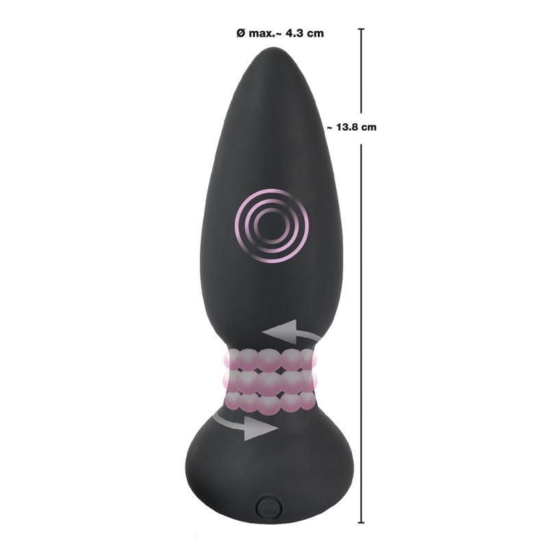 Анальная пробка с пультом и 7 режимами ротации Remote controlled rotating & vibrating plug