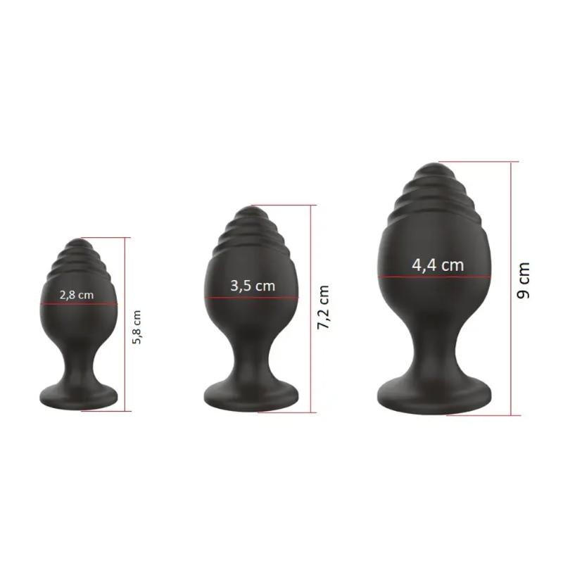 Набор анальных стимуляторов Boss Series - Silicone Anal Plugs Set (2,8 / 3,5 / 4,4 cm)