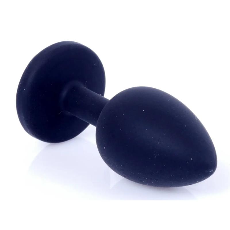 Силиконовая анальная пробка Boss Series - Jewellery Black Silicon PLUG Small Pink S