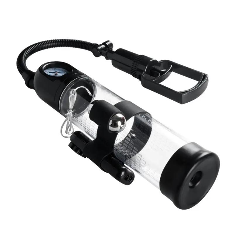 Вакуумная помпа с вибрацией Boss Series: Powerpump MASTER Vibrating - Black&Clear