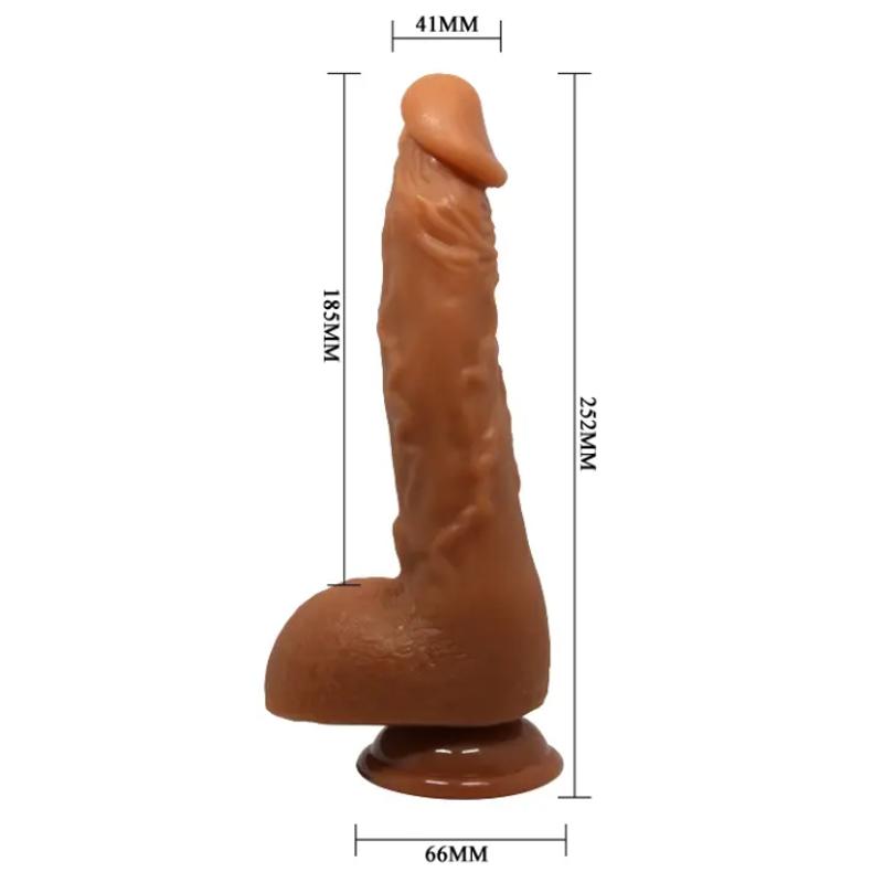 Фаллоимитатор на присоске Baile Beautiful JASON 9,4'' Brown
