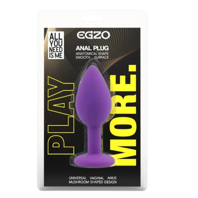 Силиконовая анальная пробка EGZO - Silicone Purple Round Plug Rainbow, size S