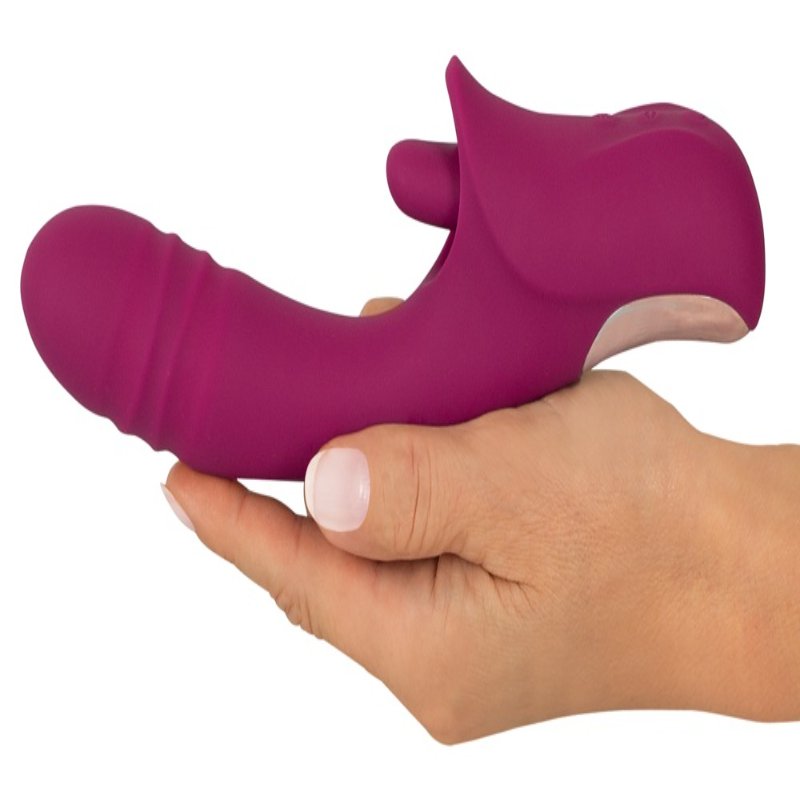 Толкающий вибратор с виброязычком для клитора Licking & Thrusting от Javida