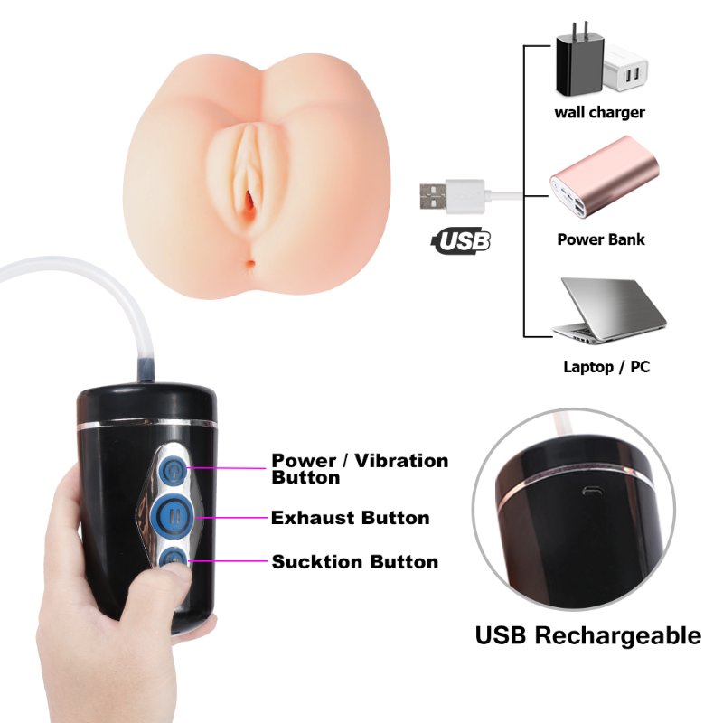 Мастурбатор  с отсосом "Sucking Vibrator", 10реж. вибрац. и 5реж.вс (Отсос работает соглас. инструк)
