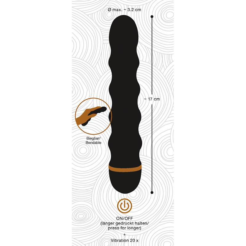 Вибратор со стимулирующим рельефом Bendy Wavy Vibrator 20 режимами вибрации