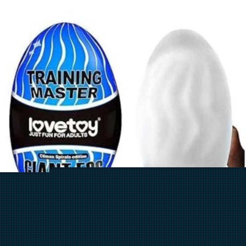 Мастурбатор LoveToy Traning Master Giant Egg Masturbator Blue без вибрации - зображення 1