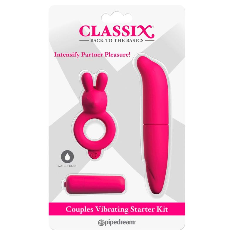 (ЛОПНУВШИЙ БЛИСТЕР) Набор 3в1 CLASSIX Couples Vibrating Starter Kit (мини вибратор, эрекционное кольцо, вибро пуля)