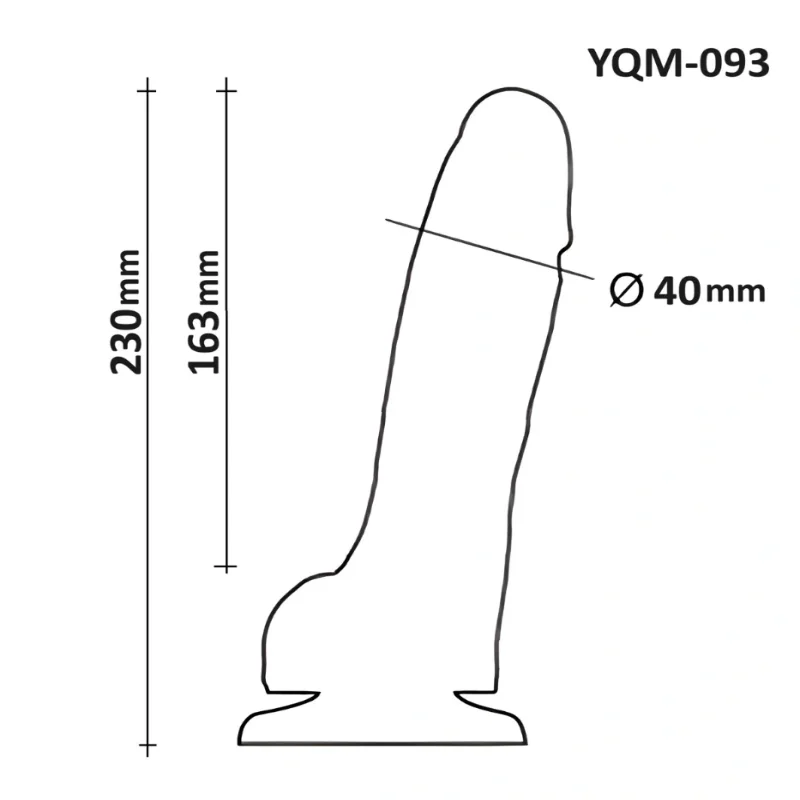 Фаллоимитатор на присоске OYO YQM-093 реалистичный силиконовый 23 см, телесный