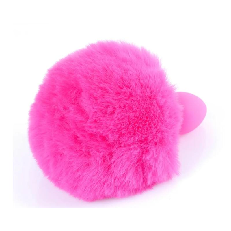Анальная пробка ( размер S ) с хвостом Boss Series - Silicon PLUG Bunny Tail Pink