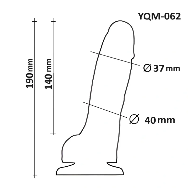 Фаллоимитатор с мошонкой OYO YQM-062, реалистичный, с присоской, водостойкий