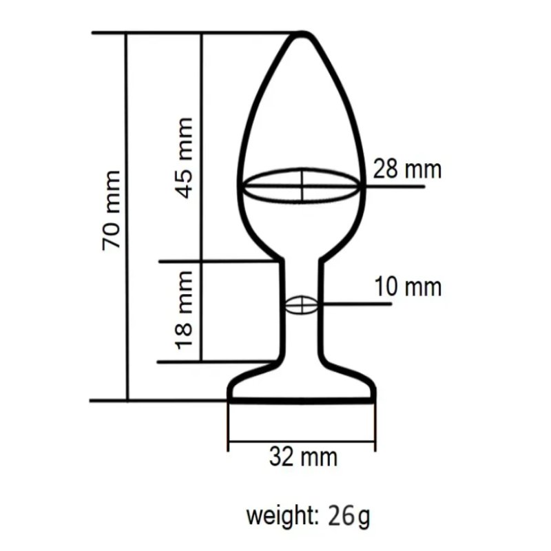 Силиконовая анальная пробка EGZO - Silicone Black Round Plug Clear, size S