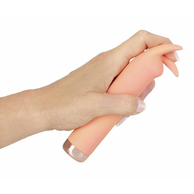 Красивый мини-вибратор с гибкими виброушками Mini Bunny Vibrator