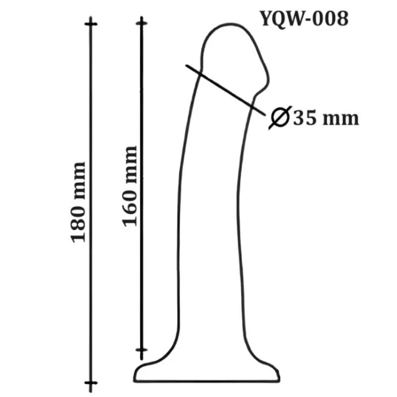 Фаллоимитатор на присоске OYO - Dildo Double Layer Silicone YQW-008 (длина 18 см, диаметр 3.5 см)