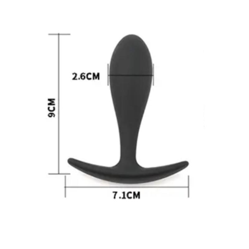Силиконовая анальная втулка Black silicone, размер М