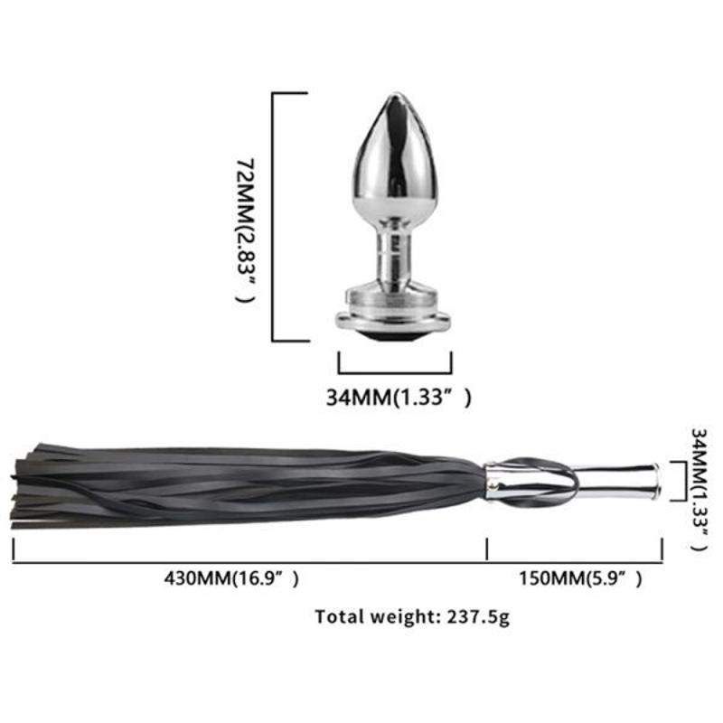 Флогер с анальной пробкой BDSM-NEW PU Leather Whip with Anal Plug