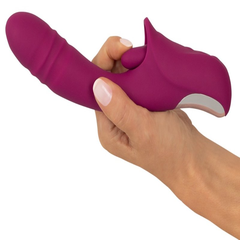 Толкающий вибратор с виброязычком для клитора Licking & Thrusting от Javida