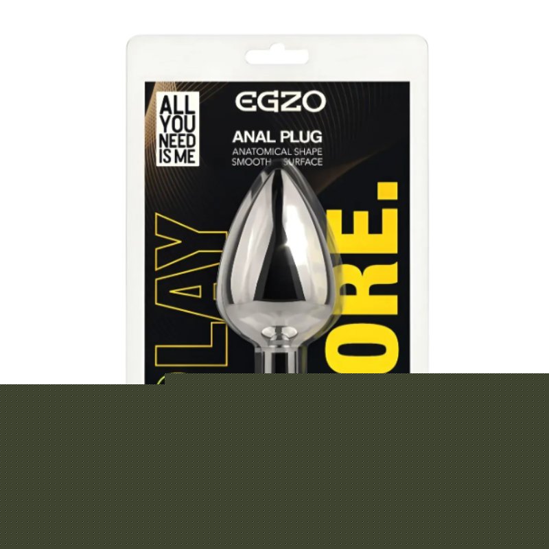 Анальная пробка с кристаллом EGZO - Silver Round Plug Clear size S
