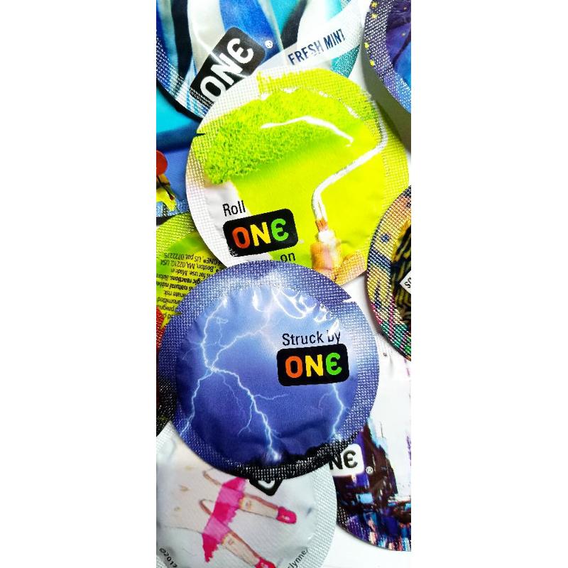 Презервативы ONE Color Sensations (разноцветные)(по 1 шт)(упаковка может отличаться цветом и рисунко