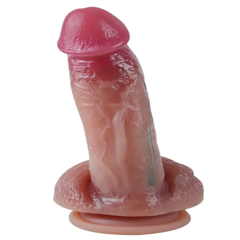 Большой фаллоимитатор с мошонкой на присоске OYO - Dildo Double Layer Silicone YQW-031 (длина 20 см, диаметр 4.1 см)