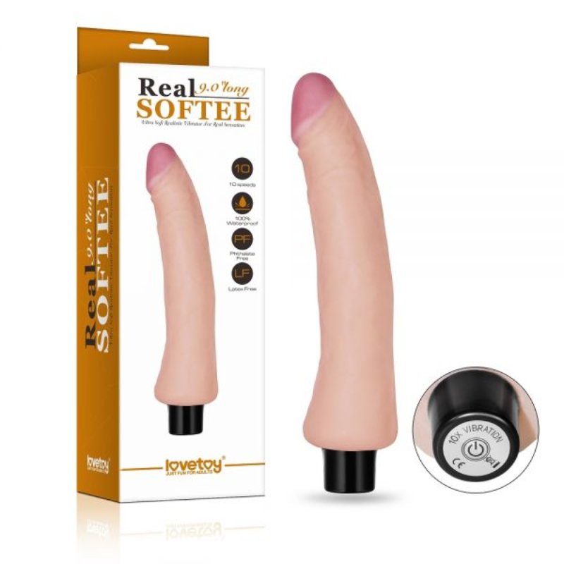 Вибратор с оригинальной формой изгиба 9" Real Softee - зображення 1