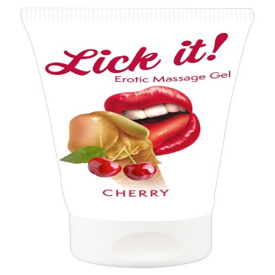 2в1 лубрикант та масажна олія - Lick It! Cherry, 50 мл