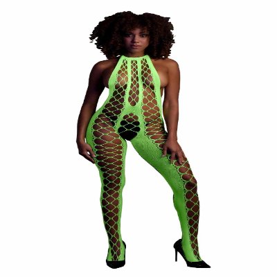 Бодістокінг - Ouch! Bodystocking With Halterneck Green, XS/XL