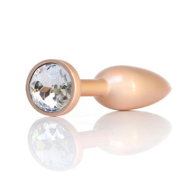 Анальна пробка - Jewellery Pearl Gold Plug Clear S