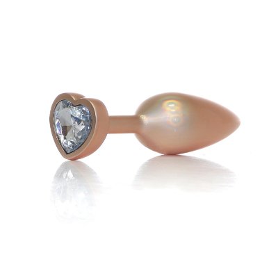 Анальна пробка - Jewellery Pearl Gold Heart Plug Clear L