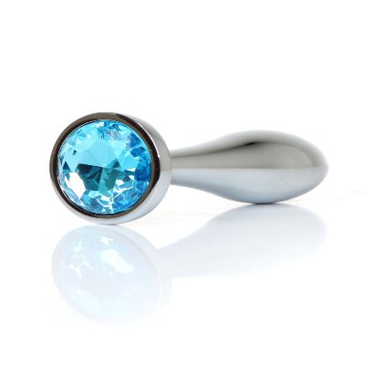 Анальна пробка - Jewellery Silver Plug Light Blue L
