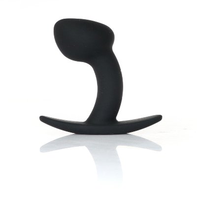 Анальна пробка - Silicone Black Curved Plug S