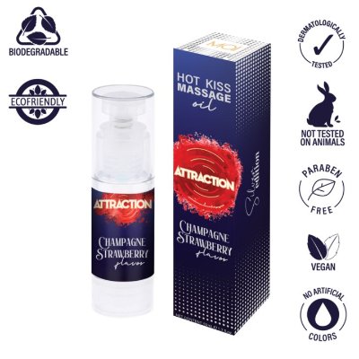 Масажна олія - MAI Attraction Massage Oil Champagne Strawberry, 50 мл