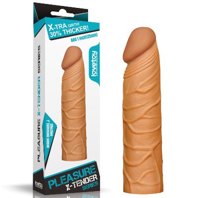 Насадка на член - Pleasure X-Tender Penis Sleeve Add 1" Brown
