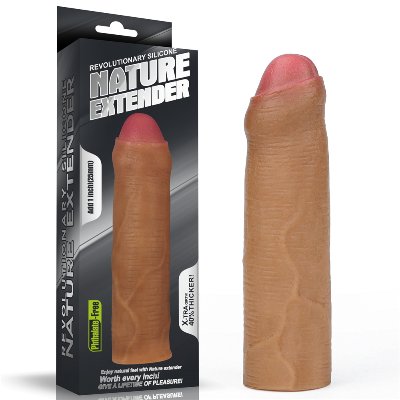 Насадка на член - Revolutionary Silicone Nature Extender Add 1" Brown