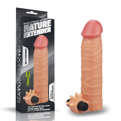 Вібронасадка на член - Revolutionary Silicone Nature Extender Add 1.5" Flesh