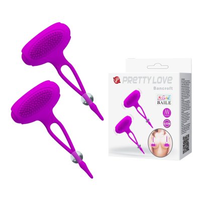 Затискачі для сосків - Pretty Love Bancroft Nipple Vibrator Purple