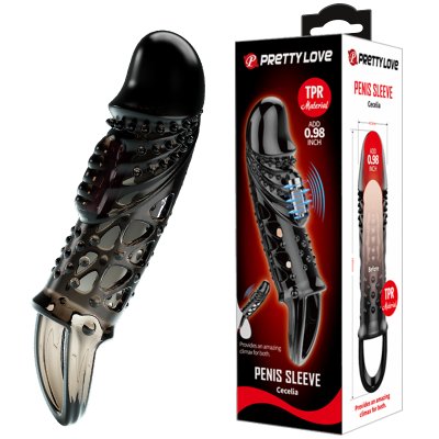 Насадка на член - Pretty Love Cecelia Vibrating Penis Sleeve Black