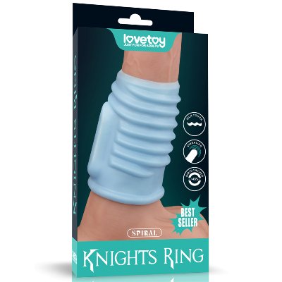 Насадка на член - Vibrating Spiral Knights Ring Blue