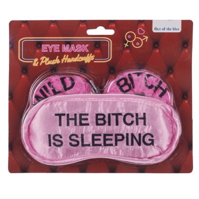 Плюшеві наручники та маска для очей Wild Bitch Pink